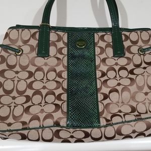 Coach snakeskin accent purse with additional strap